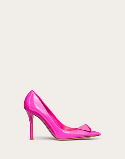 Valentino Garavani One Stud Patent Leather Pump With Matching Stud In Pink Pp