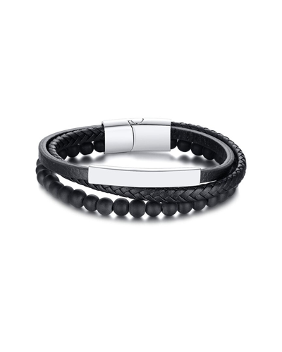 Stephen Oliver Silver Plated 34.50 Ct. Tw. Onyx Bracelet In White