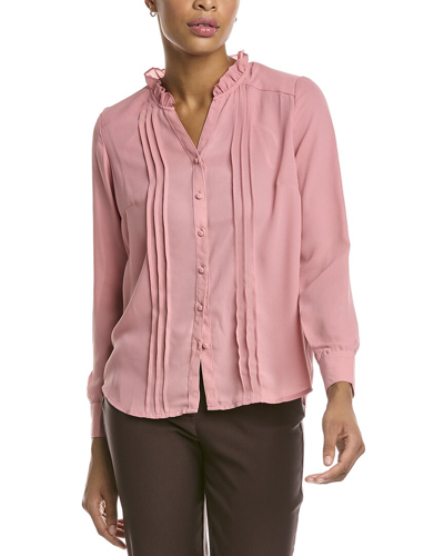 Nanette Lepore Long Sleeve Pintuck Blouse In Pink