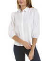 Nanette Lepore Puff Sleeve Poplin Shirt In White