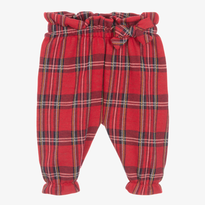 Ido Mini Baby Girls Red Tartan Trousers