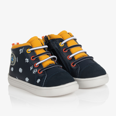 Mayoral Kids' Boys Blue Leather Trainers