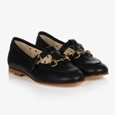 Gucci Kids' Black Loafers For Girl With Horsebit