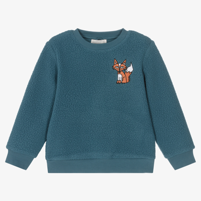 Stella Mccartney Babies' Fox-patch Fleece Sweatshirt In Blue