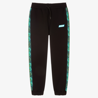 Msgm Teen Boys Black Logo Joggers