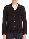 SAINT LAURENT Curtis Suede Fringe Jacket