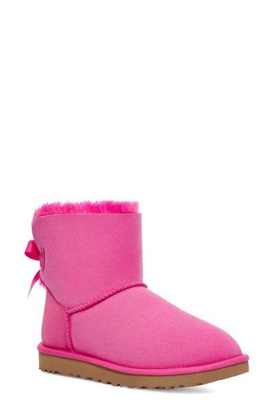 Ugg Mini Bailey Bow Ii Genuine Shearling Bootie In Rock Rose