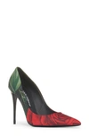 Dolce & Gabbana Décolleté 105mm Rose-print Pumps In Hn3vr Rose Rosse Fondo Nero