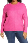 Vince Camuto Center Seam Crewneck Sweater In Pink