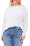 Vince Camuto Center Seam Crewneck Sweater In Frozen Blue