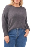 Vince Camuto Center Seam Crewneck Sweater In Medium Heather Grey