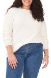 Vince Camuto Center Seam Crewneck Sweater In Antique White