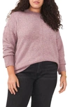 Vince Camuto Center Seam Crewneck Sweater In Heather Purple