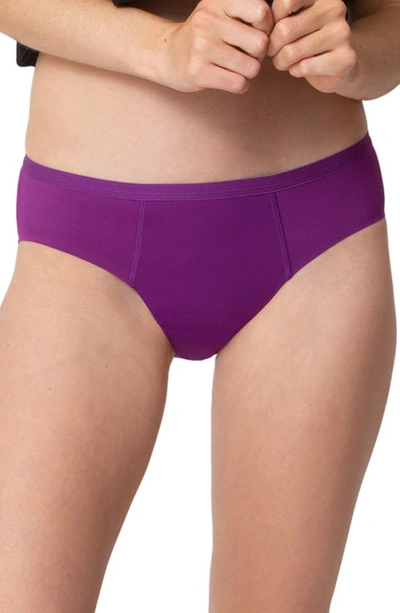 Proof Teen Period & Leak  Super Heavy Absorbency Hipster Panties In Purple