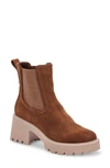 Dolce Vita Hawk H2o Booties In Dark Brown Suede In Grey