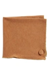 Clifton Wilson Solid Sueded Cotton Pocket Square In Tan