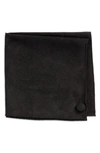 Clifton Wilson Black Sueded Cotton Pocket Square In Black
