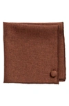 CLIFTON WILSON CLIFTON WILSON SOLID BROWN WOOL POCKET SQUARE
