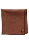 Clifton Wilson Solid Brown Wool Pocket Square In Brown