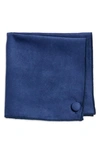 Clifton Wilson Solid Sueded Cotton Pocket Square In Navy