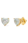 Kate Spade New York My Love Sparkle Heart Stud Earrings In Cream/gold