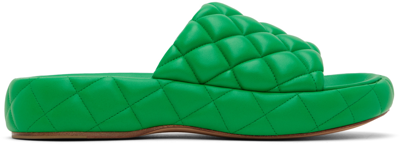 Bottega Veneta Women's Quilted Leather Platform Sandals In Green,yellow