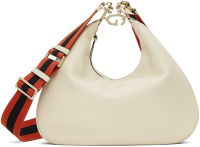 Gucci Attache Large Leather Shoulder Bag In 9109 M.wh/gr.yel.gr/