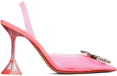 Amina Muaddi Pink Begum Heels In Bubble