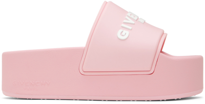 Givenchy Women's Slide 101 Dalmatians Sandals With Platform In Rubber In Blossom Pink