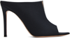 Gianvito Rossi Clear Stripe Stiletto Mule Sandals In Black+trasp