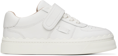 Chloé White Strap Lauren Sneaker In 101 White