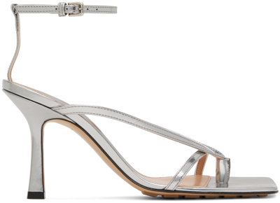Bottega Veneta Silver Stretch Strap Sandal In 1414 Silver
