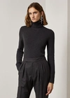 Ralph Lauren Cashmere Turtleneck Sweater In Dark Grey Melange