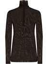 DOLCE & GABBANA SHEER HALF-ZIP MESH TOP