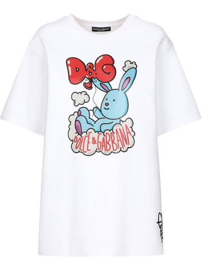 Dolce & Gabbana Graphic-print Short-sleeved T-shirt In White