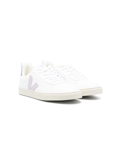 Veja Teen V-10 Low-top Sneakers In White