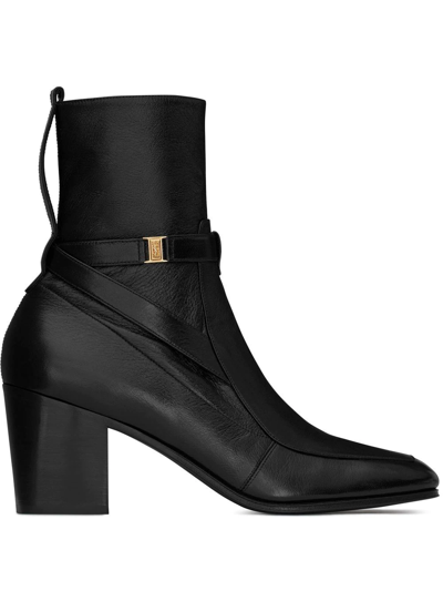 Saint Laurent Michelangelo 75 Ankle Boots In Black
