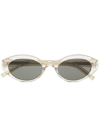 SAINT LAURENT OVAL-FRAME TRANSPARENT SUNGLASSES