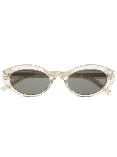 Saint Laurent Oval-frame Transparent Sunglasses