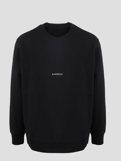 Givenchy Crewneck Back Printed Sweatshirt In Black