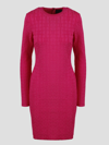 Givenchy Monogram-pattern Knitted Dress In Pink & Purple