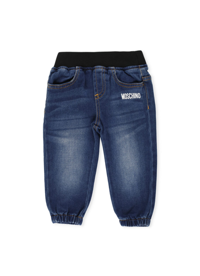 Moschino Kids' Jeans With Logo In Blue Night
