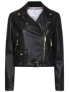 Chiara Ferragni Zip-up Faux Leather Biker Jacket In Black