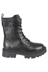 Ash Comboa Mustang Leather Ankle Boots In Black
