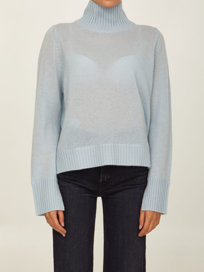 Allude Light-blue Wool Cashmere Sweater In Light Blue