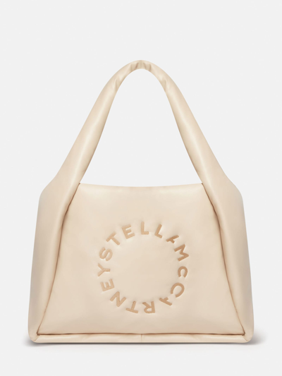 Stella Mccartney Stella Logo Puffy Tote Bag In Cream