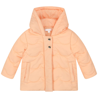 Chloé Babies' Hooded Puffer Jacket (6-18 Months) In Pink