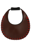 Staud Mini Moon Lace Leather Bag In Brown