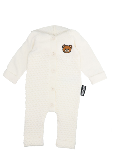Moschino Babies' Orsetto Rompersuit In White