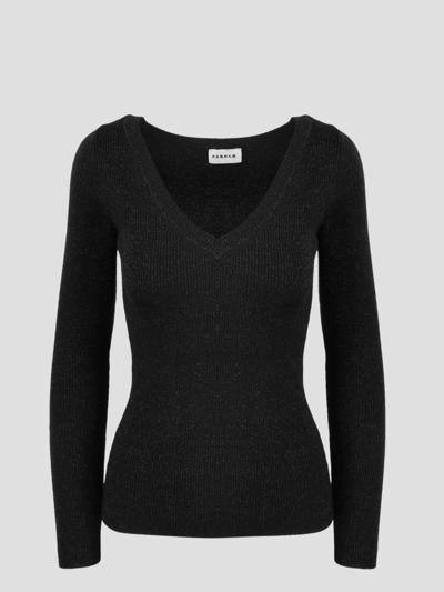 P.a.r.o.s.h Leila Ribbed Sweater In 013nero